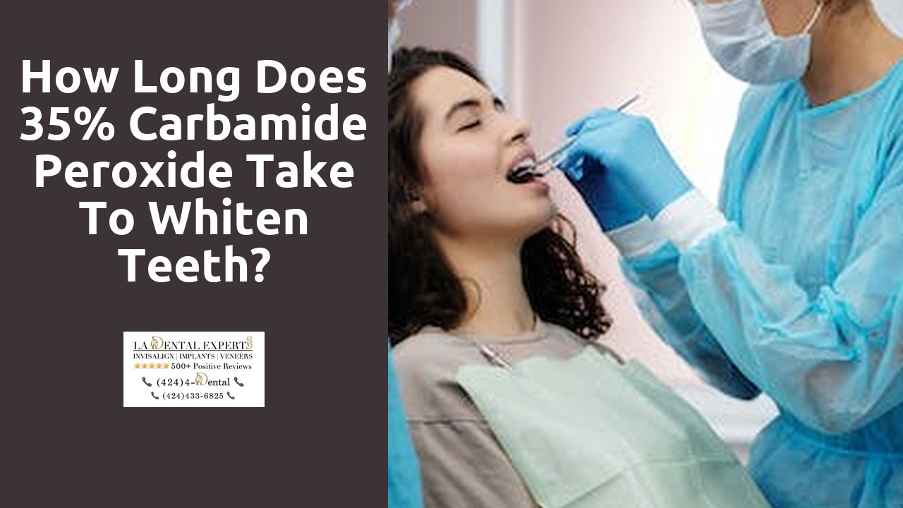 How long does 35% carbamide peroxide take to whiten teeth?